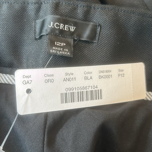 NWT J Crew Black High-rise pleated pant in linen blend - Picture 3 of 3